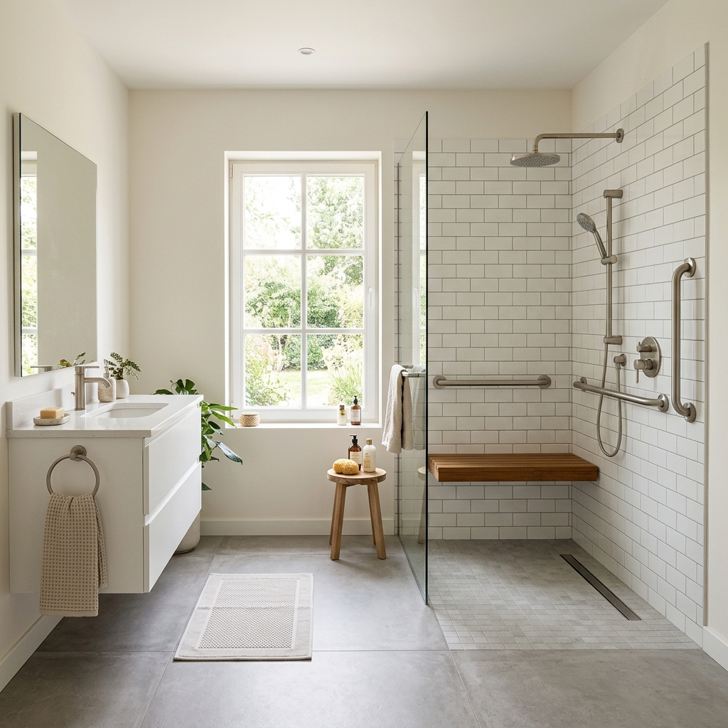 Douche senior accessible moderne